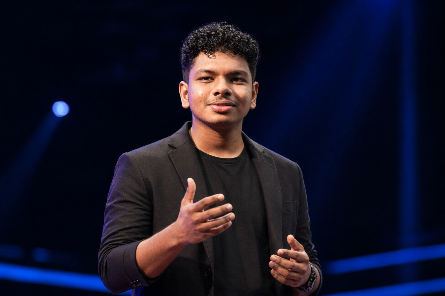 Portrait of Anugrah James in Kannur, India